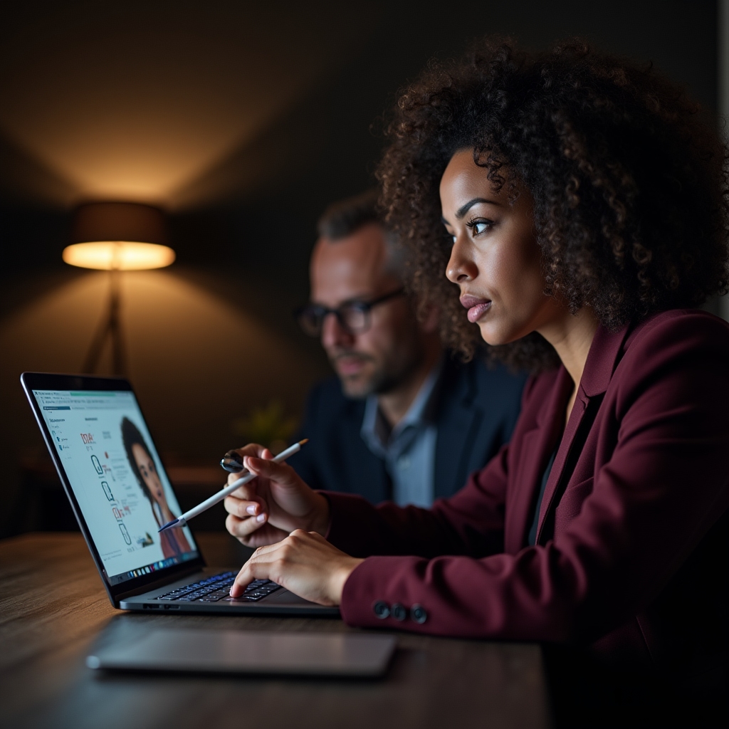 Partecipante che rivede la propria simulazione filmata con il formatore